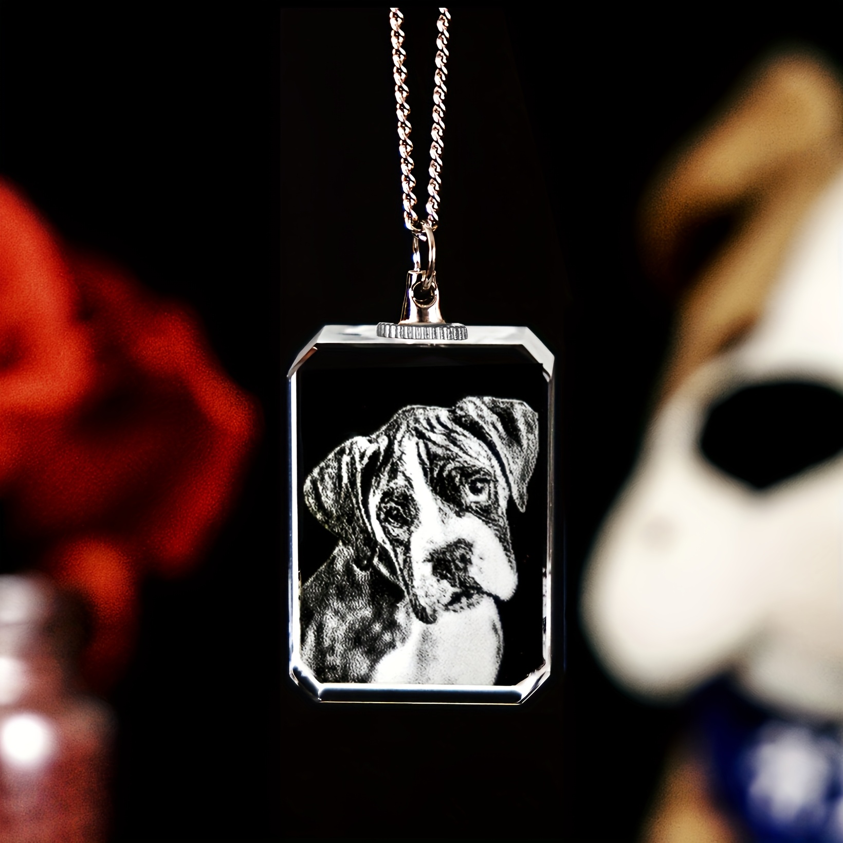 Custom Laser-Engraved Heart Photo Necklace